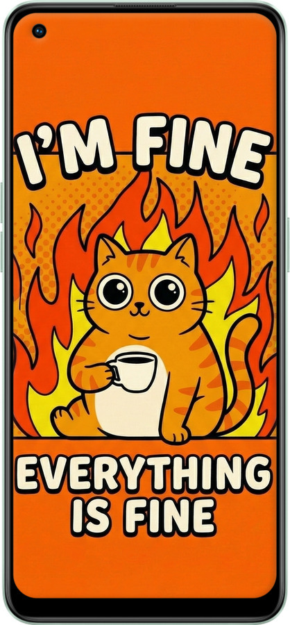 Силиконовый чехол Funny Cat для Oppo Reno8 Lite - 6786u-2755 изображение 