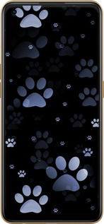 TPU чехол З синіми відбитками лап для Oppo Reno8 T - 6441b-2969 изображение 