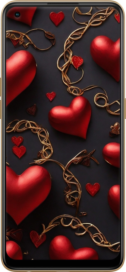 TPU чехол Сердечки для Oppo Reno8 T - 5831b-2969 изображение 