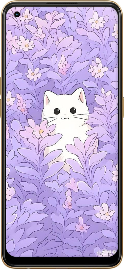 TPU чехол Котик в цветах для Oppo Reno8 T - 6390b-2969 изображение 