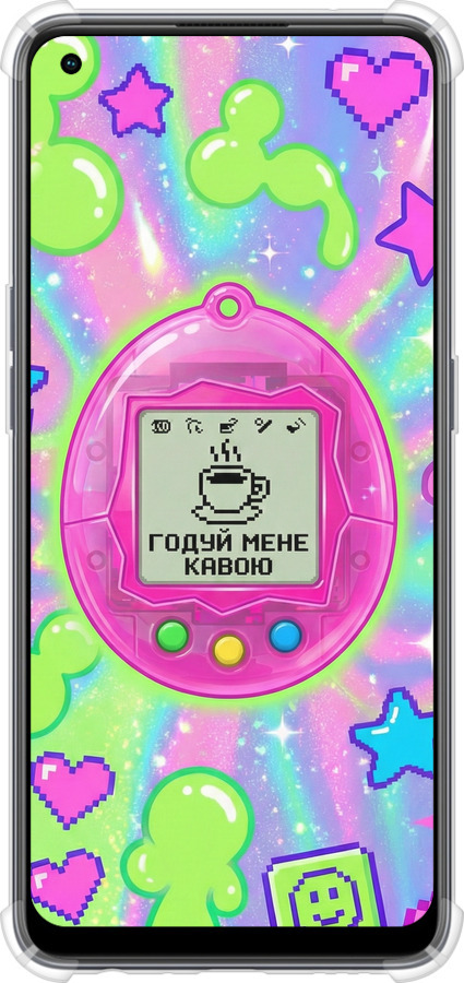 Силикон с усиленными углами чехол Y2K Aesthetic Retro Pet: Годуй мене кавою для Oppo Reno8 T - 6784sp-2969 изображение 