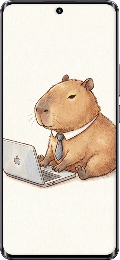 TPU чехол Funny Capybara CEO Working для Realme 10 Pro Plus - 6777b-2944 изображение 