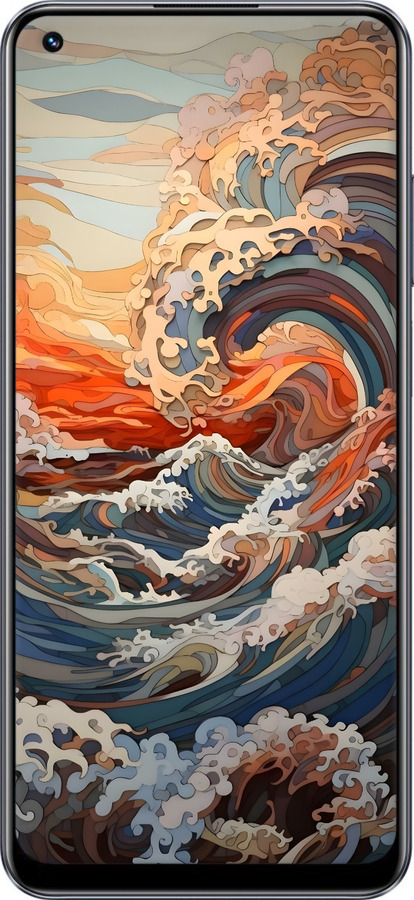 TPU чехол Арт волны для Realme 10 - 6324b-2946 изображение 