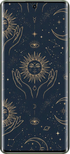 Силиконовый чехол Celestial Harmony: Sun & Moon Gold Mystic Pattern для Realme 11 Pro - 6778u-3077 изображение 