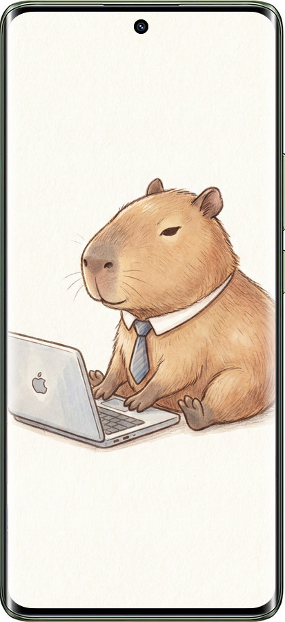 Силиконовый чехол Funny Capybara CEO Working для Realme 11 Pro - 6777u-3077 изображение 