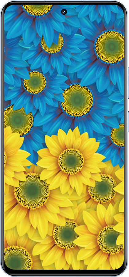 TPU чехол Жёлто-голубые цветы для Realme 12 4G - 1048b-3785 изображение 
