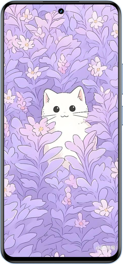 TPU чехол Котик в цветах для Realme 12 4G - 6390b-3785 изображение 