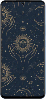 Силиконовый чехол Celestial Harmony: Sun & Moon Gold Mystic Pattern для Realme 12 4G - 6778u-3785 изображение 