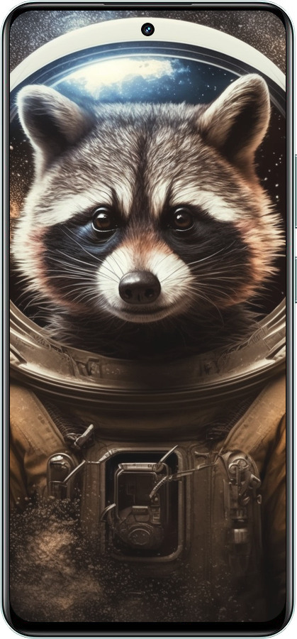 TPU чехол Raccoon austronaut для Realme 12+ - 5581b-3650 изображение 