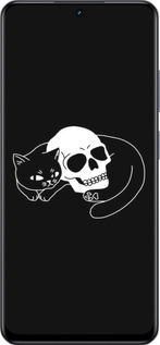 TPU чехол С изображением кота и черепа для Realme 13+ 5G - 6491b-3891 изображение 