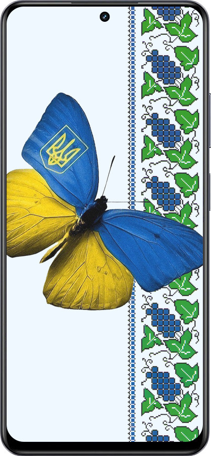 TPU чехол Желто-голубая бабочка для Realme 13+ 5G - 1054b-3891 изображение 