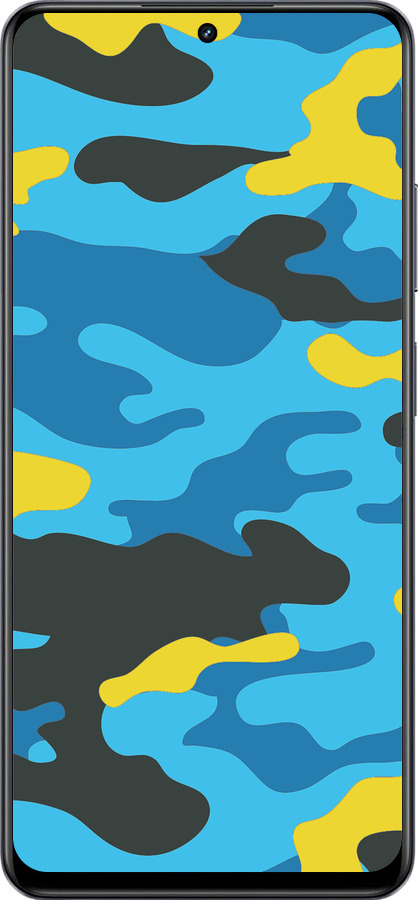TPU чехол Желто-голубой камуфляж для Realme 13+ 5G - 1084b-3891 изображение 