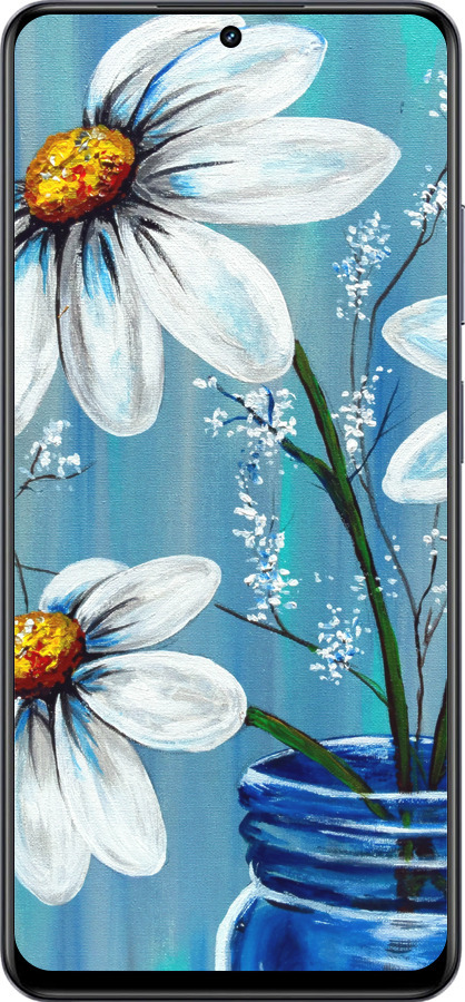 TPU чехол Красивые арт-ромашки для Realme 13+ 5G - 4031b-3891 изображение 
