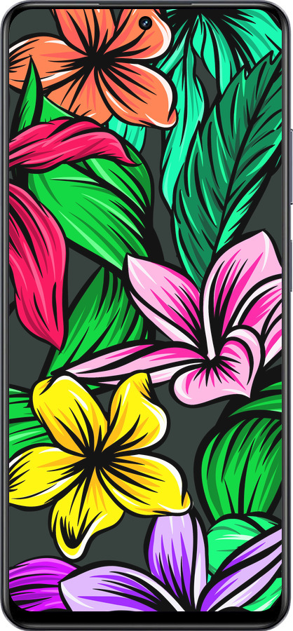 TPU чехол Тропические цветы 1 для Realme 13+ 5G - 4753b-3891 изображение 