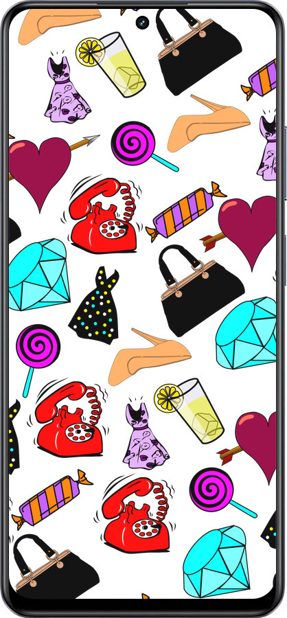 TPU чехол stickers для Realme 13+ 5G - 4757b-3891 изображение 