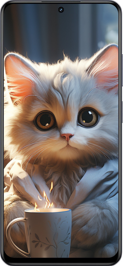 TPU чехол Білий кіт для Realme 13+ 5G - 5646b-3891 изображение 