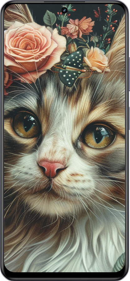 TPU чехол Cats and flowers для Realme 13+ 5G - 6069b-3891 изображение 