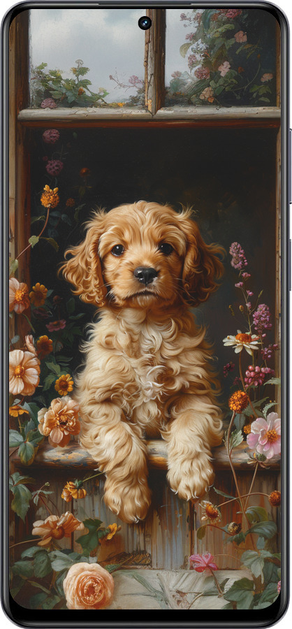 TPU чехол Щенок cocker spaniel для Realme 13+ 5G - 6136b-3891 изображение 
