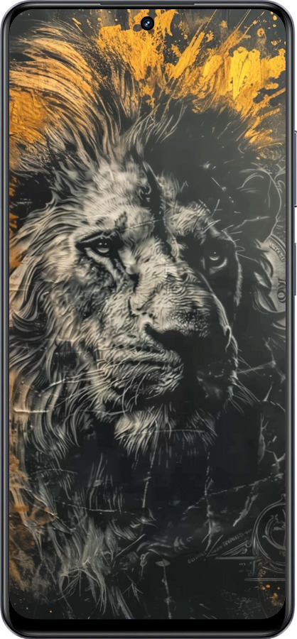 TPU чехол Лев в золотых красках для Realme 13+ 5G - 6155b-3891 изображение 