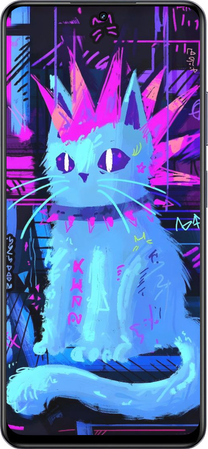 TPU чехол Кот панк для Realme 13+ 5G - 6311b-3891 изображение 