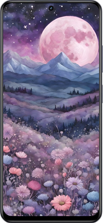 TPU чехол Ночь луна арт для Realme 13+ 5G - 6319b-3891 изображение 