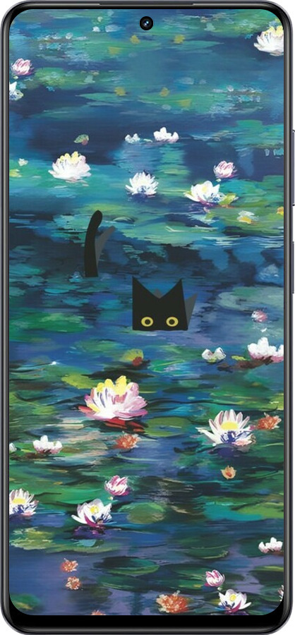 TPU чехол Чехол с изображением водяных лилий Моне и кошек для Realme 13+ 5G - 6399b-3891 изображение 