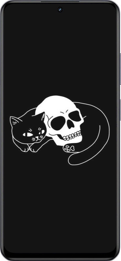 TPU чехол С изображением кота и черепа для Realme 13+ 5G - 6491b-3891 изображение 