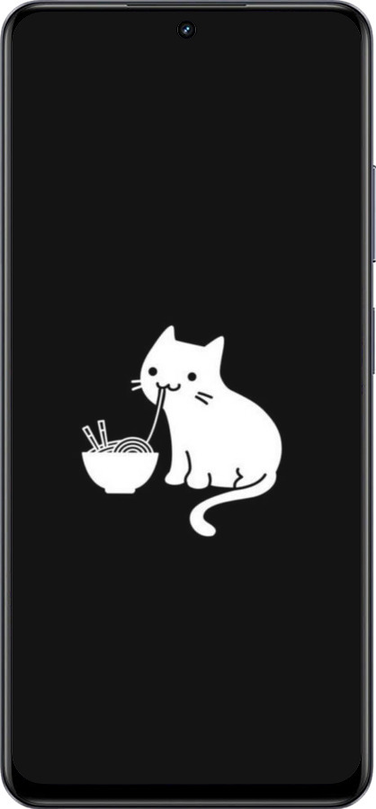 TPU чехол С милым котом на черном фоне для Realme 13+ 5G - 6528b-3891 изображение 