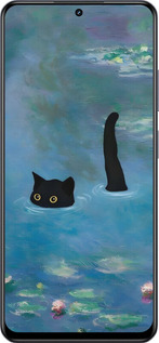 Силиконовый чехол С изображением кота и водяной лилии Monet для Realme 13+ 5G - 6519u-3891 изображение 