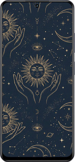 Силиконовый чехол Celestial Harmony: Sun & Moon Gold Mystic Pattern для Realme 13+ 5G - 6778u-3891 изображение 