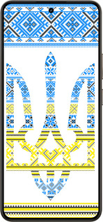 Силиконовый чехол Герб - вышиванка желто-голубая для Realme 14 5G / 14T 5G - 1197u-4024 изображение 