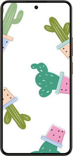 Силиконовый чехол Кактусы в горшочках для Realme 14 5G / 14T 5G - 3968u-4024 изображение 