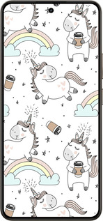Силиконовый чехол Единорог и кофе для Realme 14 5G / 14T 5G - 4661u-4024 изображение 
