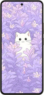 Силиконовый чехол Котик в цветах для Realme 14 5G / 14T 5G - 6390u-4024 изображение 