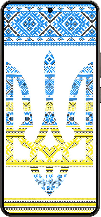 Силиконовый чехол Герб - вышиванка желто-голубая для Realme 14 5G / 14T 5G - 1197u-4024 изображение 