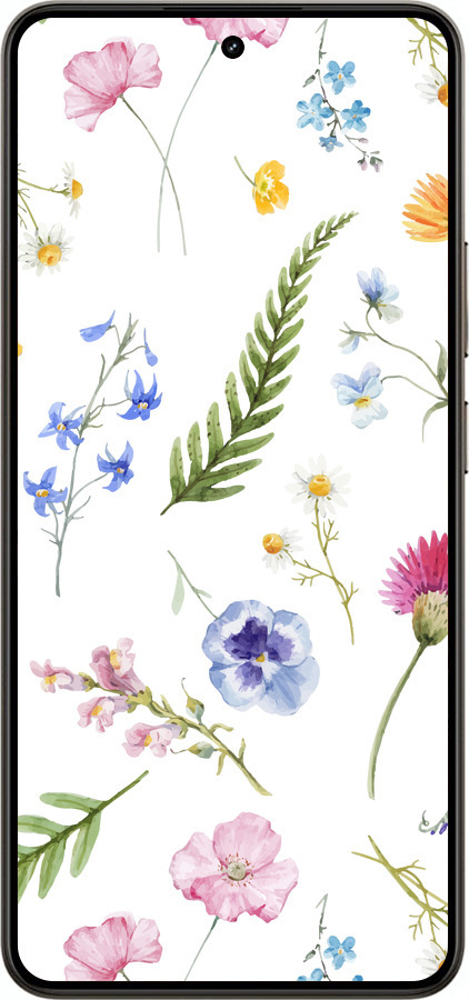 Силиконовый чехол Цветочный фон v2 для Realme 14 5G / 14T 5G - 5472u-4024 изображение 