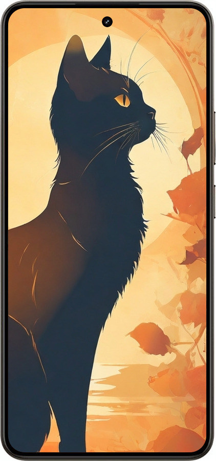 Силиконовый чехол Черная кошка v2 для Realme 14 5G / 14T 5G - 5830u-4024 изображение 