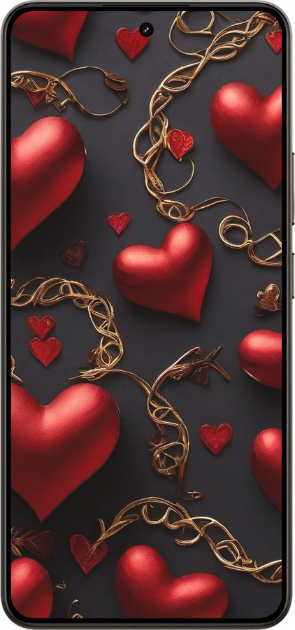 Силиконовый чехол Сердечки для Realme 14 5G / 14T 5G - 5831u-4024 изображение 