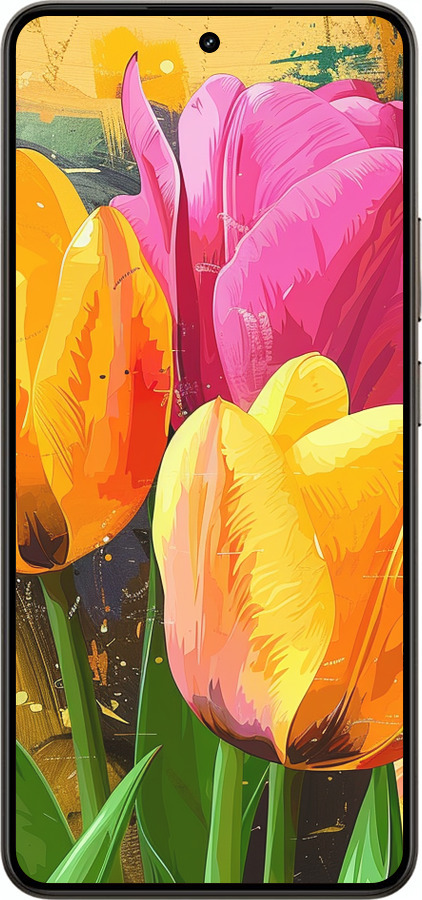 Силіконовий чехол Намальовані тюльпани для Realme 14 5G / 14T 5G - 5990u-4024 изображение 