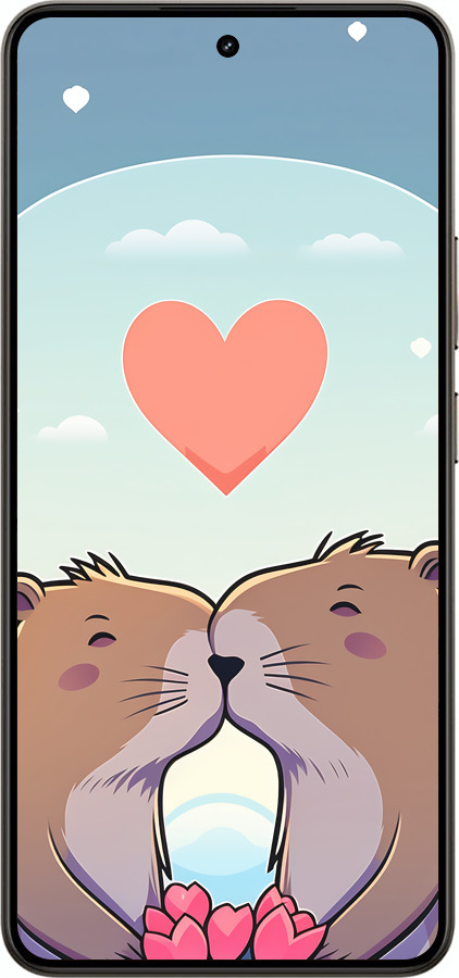 Силиконовый чехол Капибара любовь для Realme 14 5G / 14T 5G - 6027u-4024 изображение 