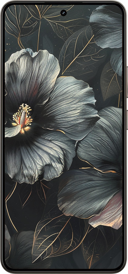 Силиконовый чехол Черные цветы для Realme 14 5G / 14T 5G - 6031u-4024 изображение 