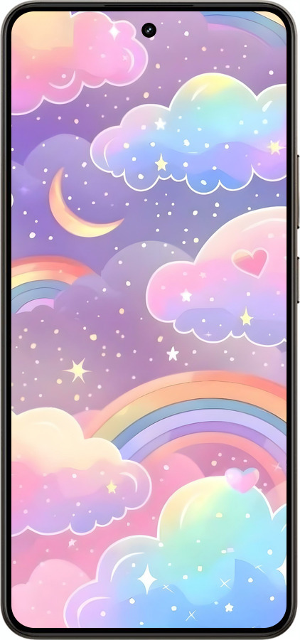 Силиконовый чехол Облака и радуга для Realme 14 5G / 14T 5G - 6312u-4024 изображение 