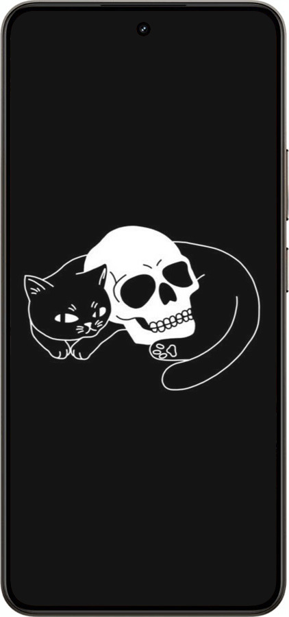 Силиконовый чехол С изображением кота и черепа для Realme 14 5G / 14T 5G - 6491u-4024 изображение 