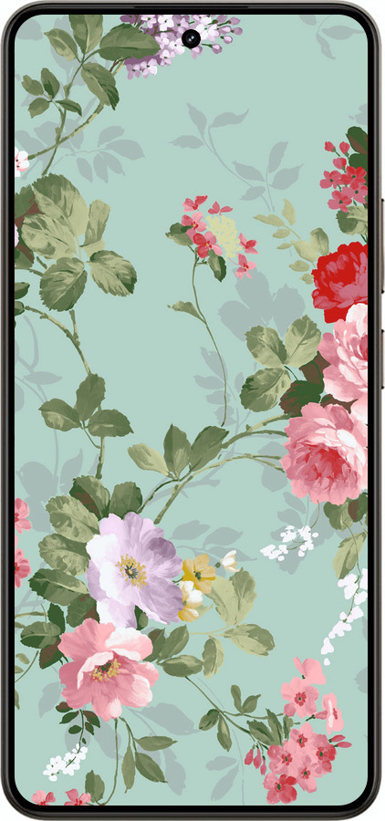 Силиконовый чехол Цветочные обои 2 для Realme 14 5G / 14T 5G - 862u-4024 изображение 