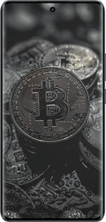 Силіконовий чехол Black Bitcoin для Realme 14 PRO + - 6090u-3968 изображение 