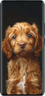 Силиконовый чехол Cocker spaniel на черном фоне для Realme 14 PRO + - 6137u-3968 изображение 