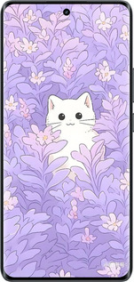 Силиконовый чехол Котик в цветах для Realme 14 PRO + - 6390u-3968 изображение 