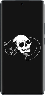 Силиконовый чехол С изображением кота и черепа для Realme 14 PRO + - 6491u-3968 изображение 