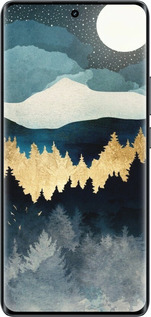 Силиконовый чехол Ночной пейзаж с лесом и горами для Realme 14 PRO + - 6493u-3968 изображение 