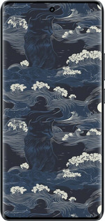 Силиконовый чехол Морская тематика в стиле арт-деко для Realme 14 PRO + - 6520u-3968 изображение 